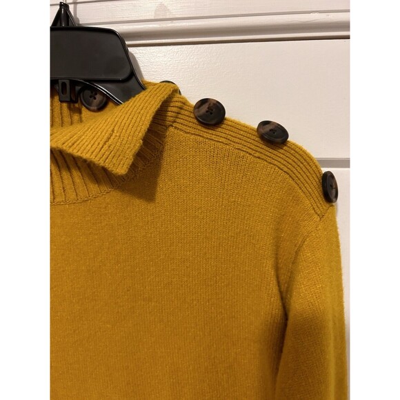 Anthropologie Yellow Margarita Sweater Mock Neck With Buttons Women’s Size XS - Picture 2 of 7